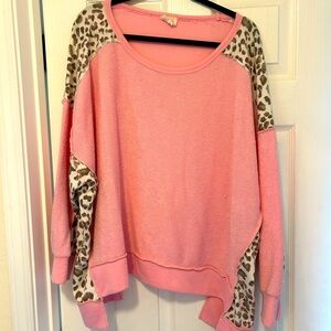 Bibi Pink and Leopard Sweater